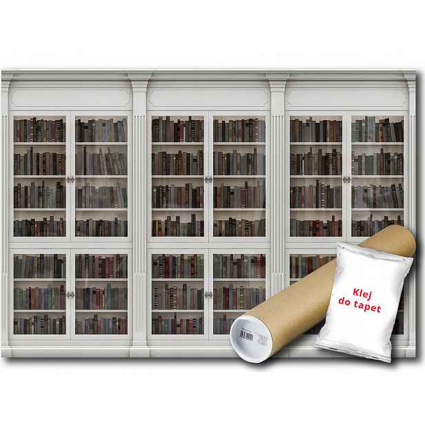 Vinylová Fototapeta Imitace Regál Skříňka Knihovna Knihy 152x104