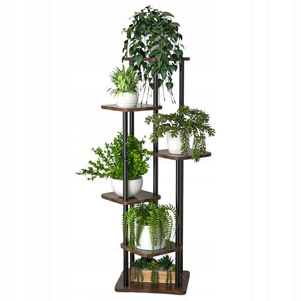 Květinový Stojan Na Květiny Kovový Stojan Loft Rostliny Regál 132 CM