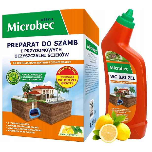 Bros Microbec Ultra 1kg vůně citronu – přípravek do septiku