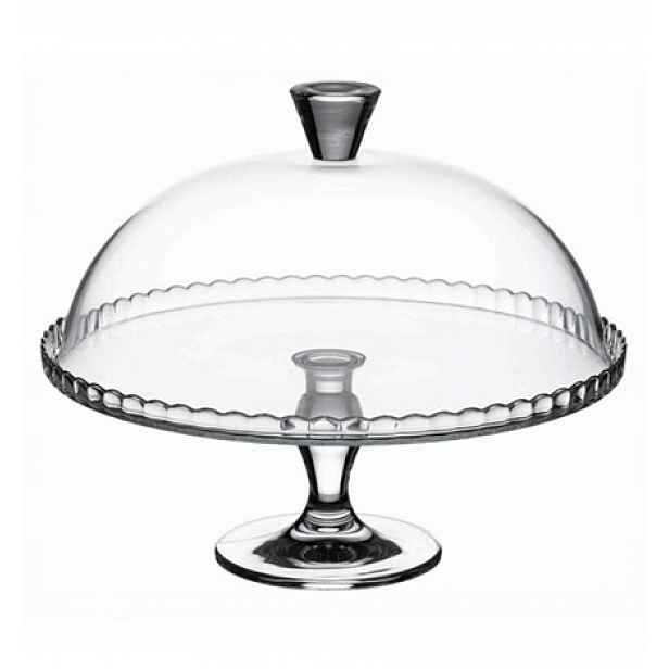 Patrový podnos na zákusky s krytem elegantní skleněná Patisserie 32,5 cm