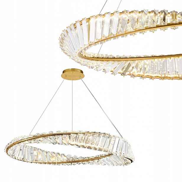 Stropní Svítidlo Zlaté Křišťálové Geometrické 50 cm Glamour Toolight Led