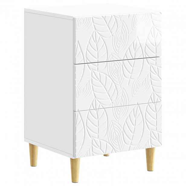vidaXL Noční stolek Bílá s vysokým leskem 43 x 39,5 x 66,5 cm