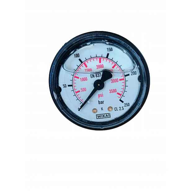 Glycerinový manometr D50 0-250 bar zadní vstup 1/4" Ag tlaková myčka