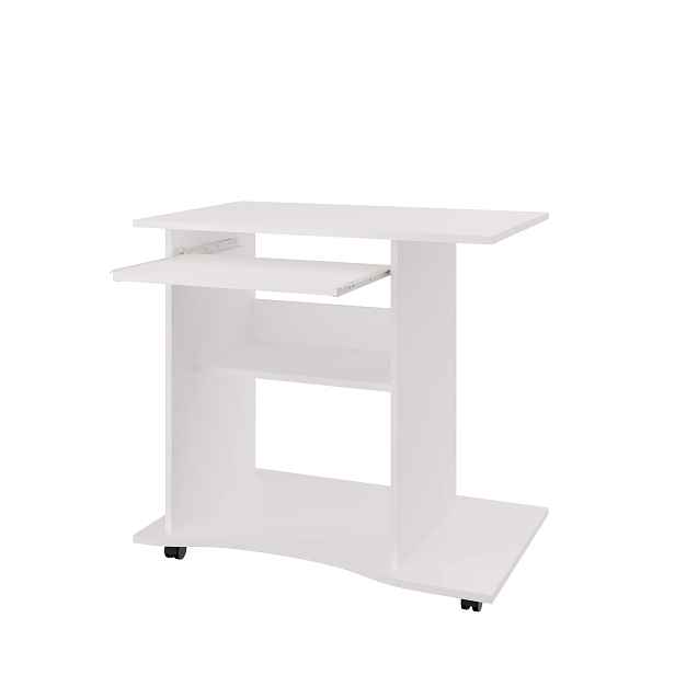 Praktický PC stůl s výsuvnou deskou NEJBY LYLE, bílá