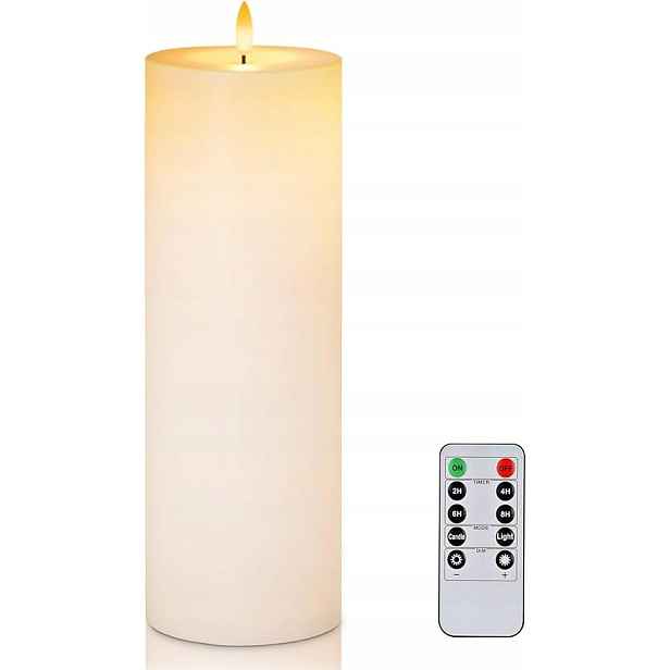 Velká Led svíčka bez plamene 30 cm voděodolná, dálkové ovládání, časovač, zahrada