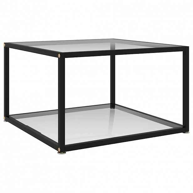 vidaXL Konferenční stolek průhledný 60 x 60 x 35 cm tvrzené sklo