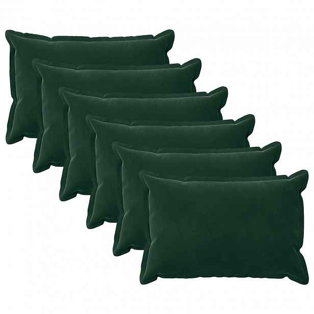 vidaXL Povlak na polštář 6 pcs HOUTEN Tmavě zelená 40 x 60 cm Samet