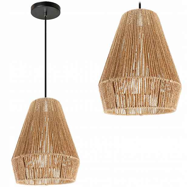 Závěsná Lampa Boho Přírodní Hnědá Jutový Provázek Toolight