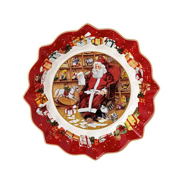 Vánoční Talíř 25 CM Porcelánový Mikuláš Na Dortové Pochoutky