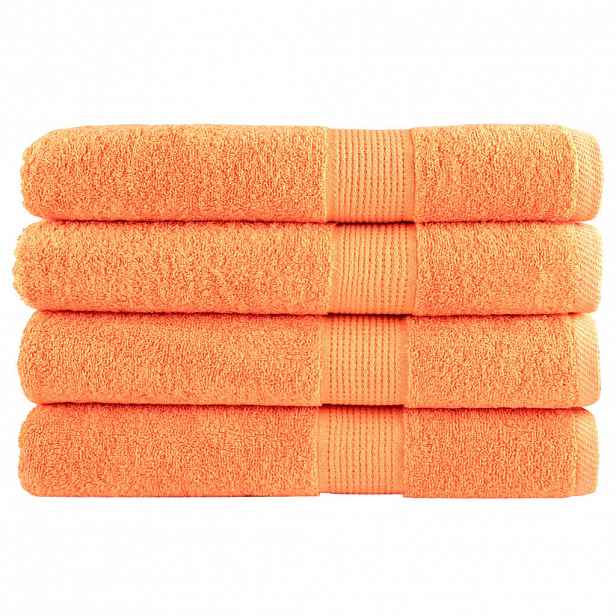vidaXL Premium ručníky SOLUND 4 ks oranžové 100 x 200 cm 600 g/m²