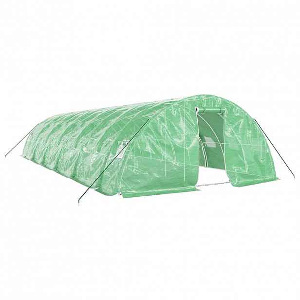 vidaXL Skleník s ocelovým rámem zelený 60 m² 12 x 5 x 2,3 m