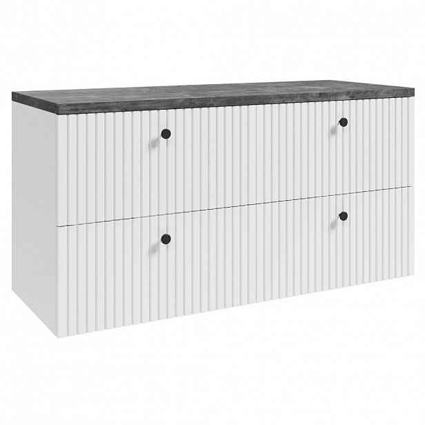 Badplaats SKŘÍŇKA POD UMYVADLO Saros 4 zásuvky bílá - 120 x 45 x 61 cm