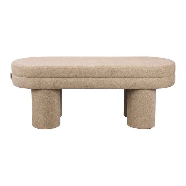 Béžová lavice z textilie bouclé Fern – Dutchbone