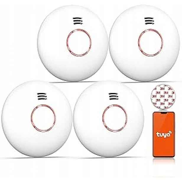 Detektor kouře Andysseyy GS559A-B 4 kusy Smart Home Wi-Fi