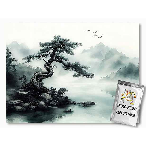 Fototapeta Flizelina Krajina Orient Hory Dřevo Voda Odraz 150x105 110g