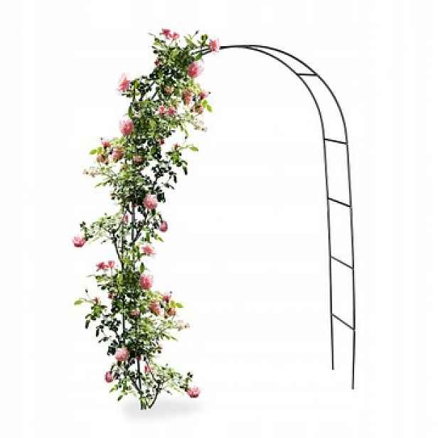 Oblouková zahradní pergola pro popínavé rostliny, růže, ocelová, zelená, dekorativní, 240 cm