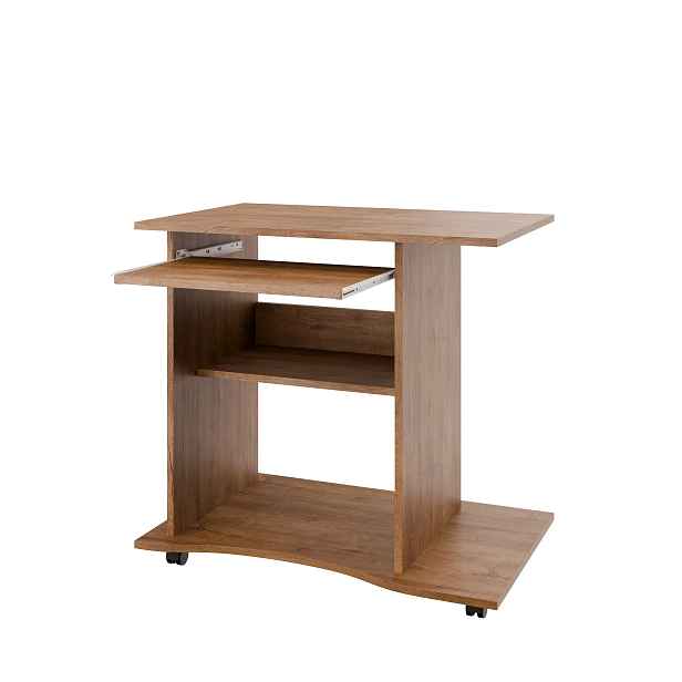 Praktický PC stůl s výsuvnou deskou NEJBY LYLE, dub lefkas