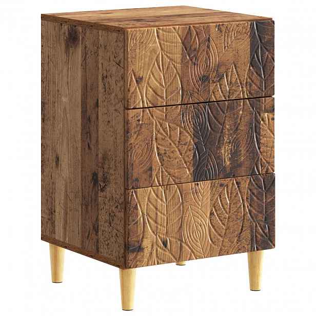 vidaXL Noční stolek Staré dřevo 43 x 39,5 x 66,5 cm Kompozitní dřevo