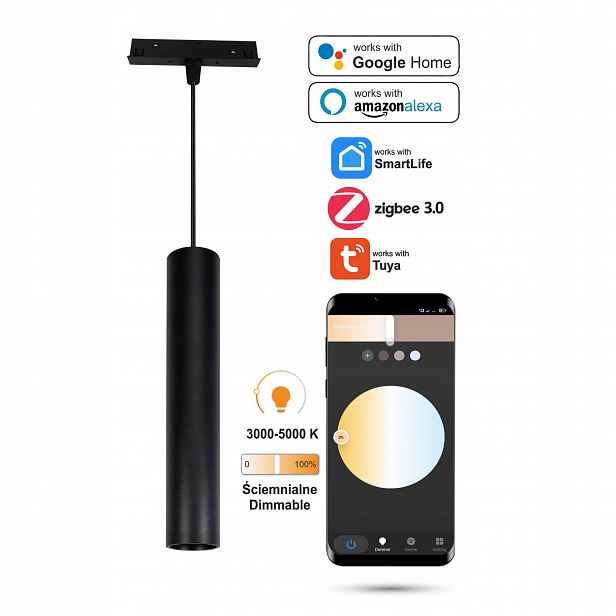 Závěsná Led WiFi lampa Zigbee Tuba 10W Smart Track 48VDC