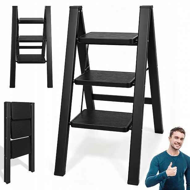 3-STUPŇOVÝ Žebřík, Přenosné Skládací Schůdky Pro Víceúčelové Použití V Domácnosti