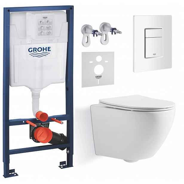 Podomítkový Wc set Grohe s mísou a tlačítkem bílá Fresh