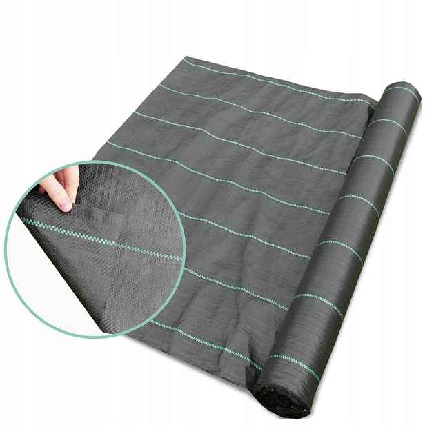 Široká 320 cm, dlouhá 50 m agrotextilie proti plevel s Uv stabilizací, silná, hrubá 90 g/m2