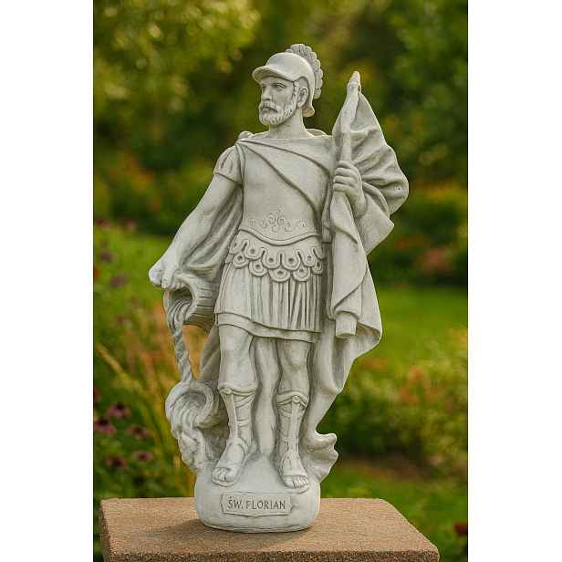 Svatý Florián – figurka 55 cm z architektonického betonu, patron hasičů