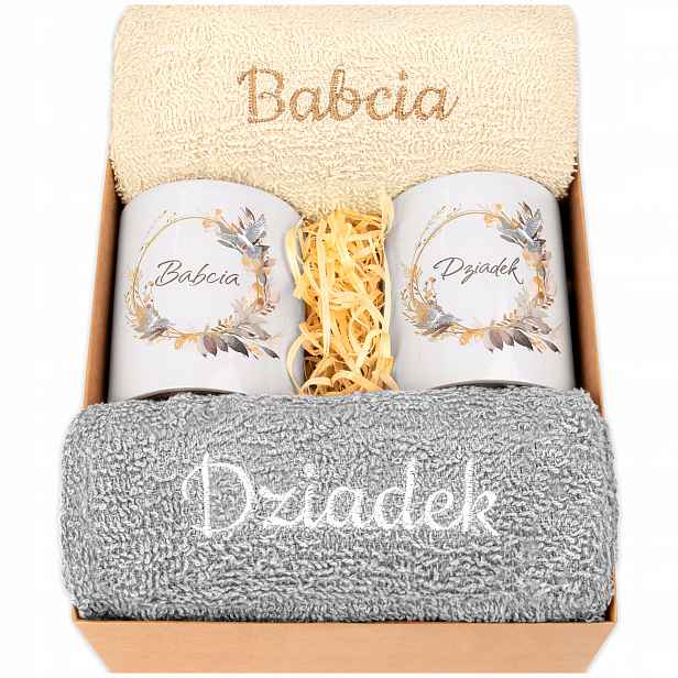 Dárek ke Dni babičky a dědečka Dárek pro dědečky Ručníky Kubky db sw