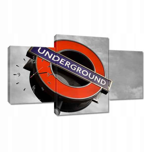 Nástěnné hodiny 100x60 Znak Underground Londýn