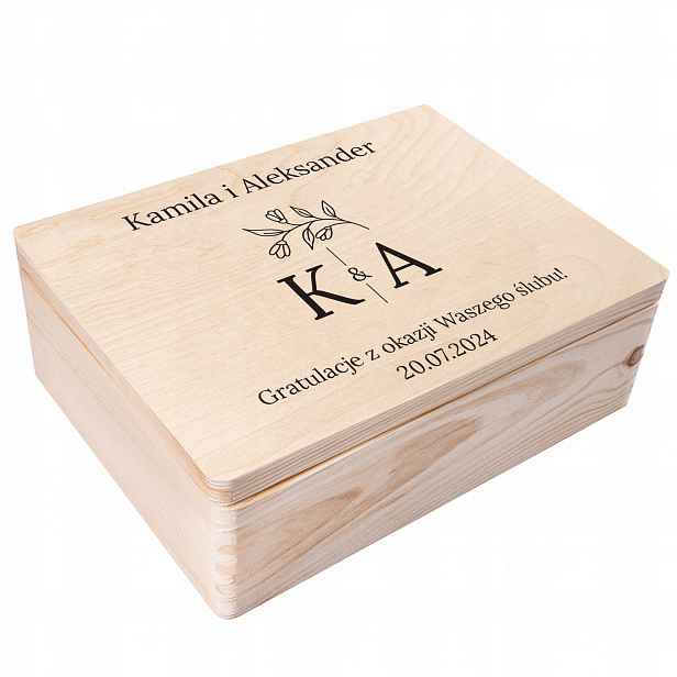 Personalizovaná krabička svatební 40x30 cm s přáním, mnoho vzorů na výběr