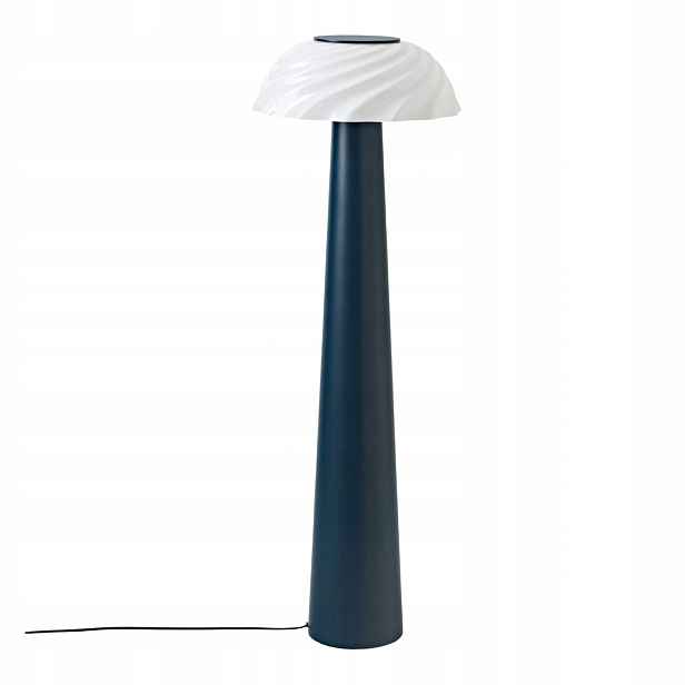 Stojací lampa Anyna designová, tmavě modrá, kovová, 123 cm