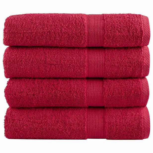 vidaXL Prémiové osušky SOLUND 4 ks červené 100x150 cm 600 g/m²