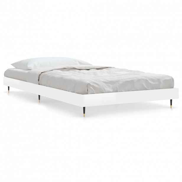 vidaXL Rám postele bílý s vysokým leskem 90 x 190 cm kompozitní dřevo