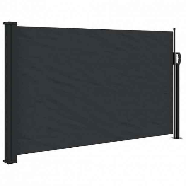 vidaXL Zatahovací boční markýza černá 120 x 500 cm
