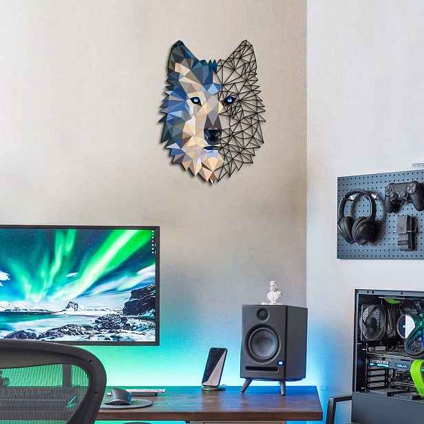 Wallity Nástěnná kovová dekorace Wolf Wall Art vícebarevná