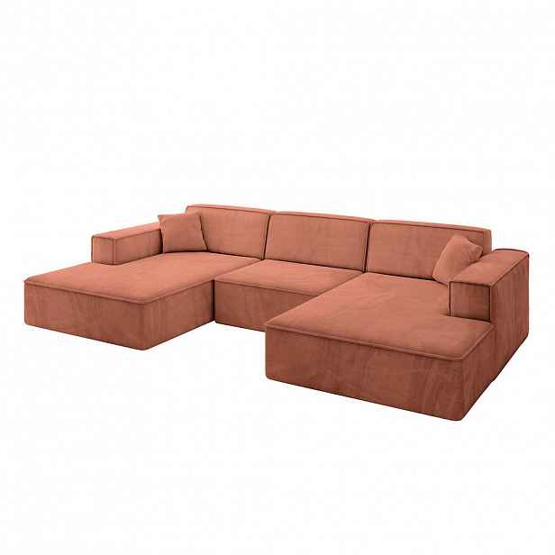 ALTDECOR SEDACÍ souprava IREA-U1-v4 – 301 × 165 × 77 cm, meruňková