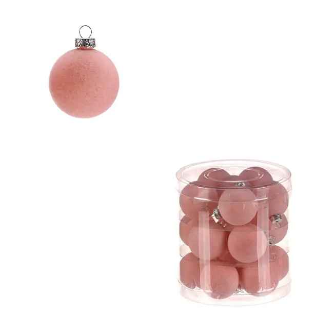 Autronic Sametové ozdoby, pr. 4 cm (18 ks) VAK132 PINK