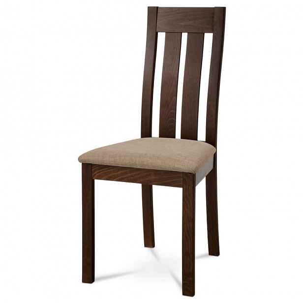 Dřevěná židle WAL, ořech/potah béžový