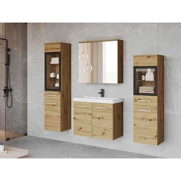 Koupelnová sestava YUKO 2 - dub artisan + baterie Economico ZDARMA