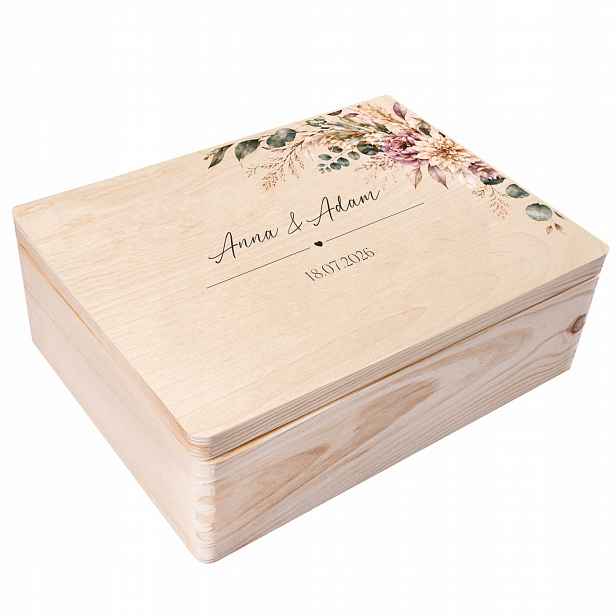 Personalizovaná krabička svatební 40x30 cm s přáním na obálky, mnoho vzorů