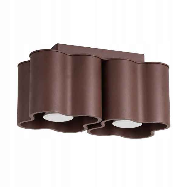 Sollux Lighting Ovio stropní spot dvojitý hnědý 2xGU10 10W