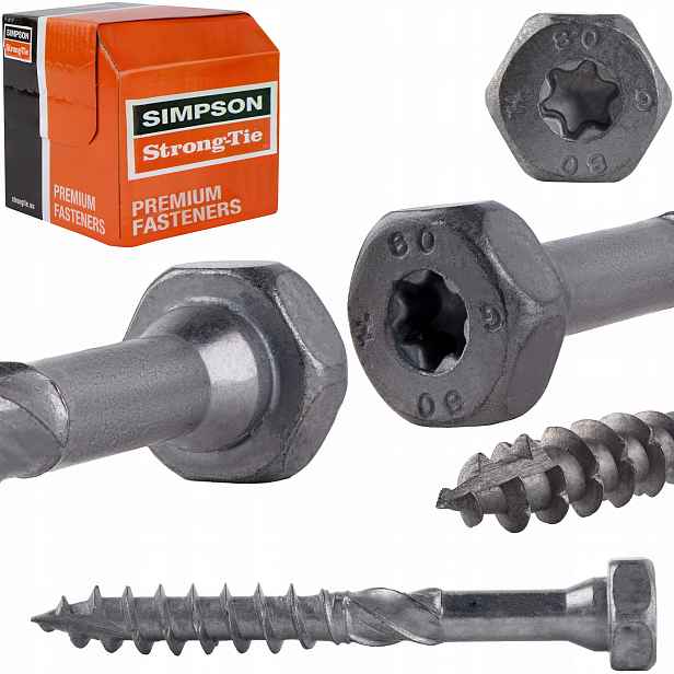 Tesařské vruty 10x80 mm 50 ks s šestihrannou hlavou Torx Simpson Ssh