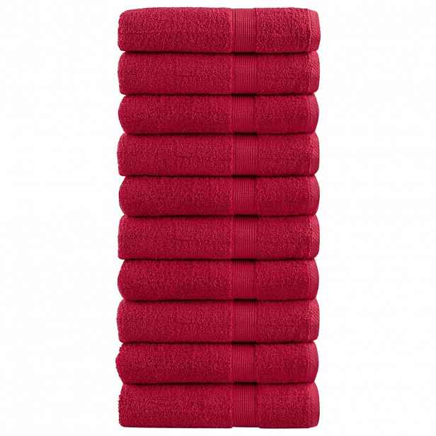 vidaXL Prémiové osušky SOLUND 10 ks červené 100x150 cm 600 g/m²