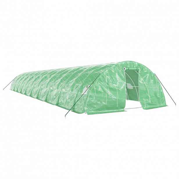 vidaXL Skleník s ocelovým rámem zelený 100 m² 20 x 5 x 2,3 m