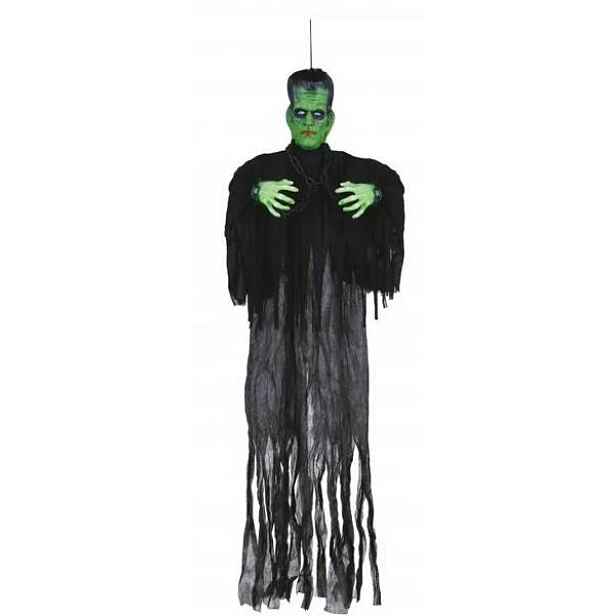 Závěsná dekorace Frankenstein Zombie monstrum 180 cm Halloweenská dekorace