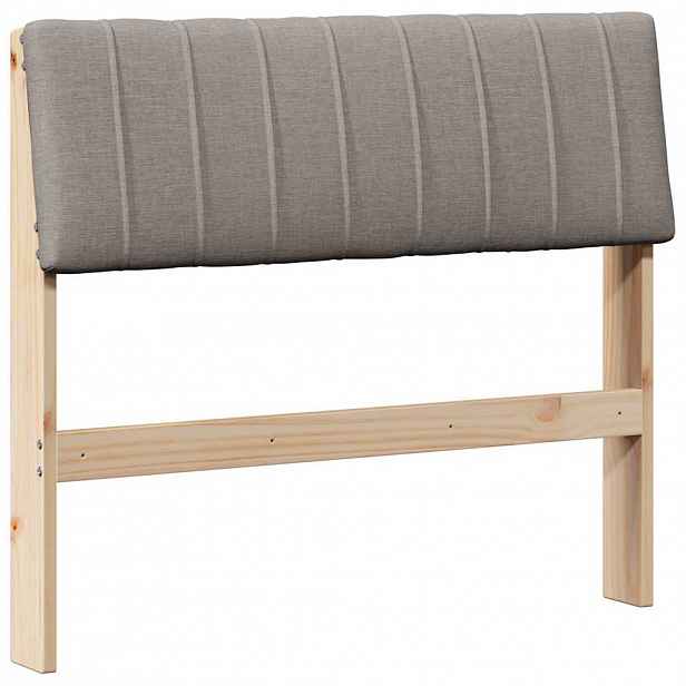 vidaXL Čalouněné čelo postele Taupe 90 cm Masivní borové dřevo