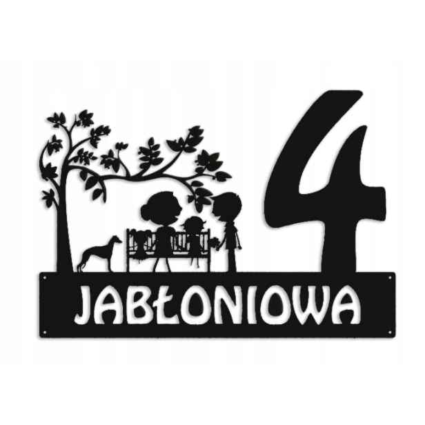 Číslo Na Dům 48 cm Tabule Adresa Ocel 2 mm Jabloňová ul.