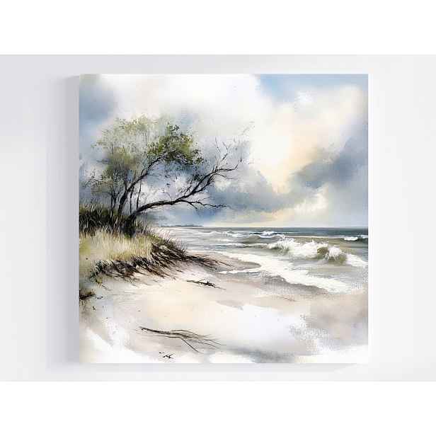 Obraz Na Plátně Plátno Krajina Moře Vlny Baltské Pobřeží Duny Strom 50x50
