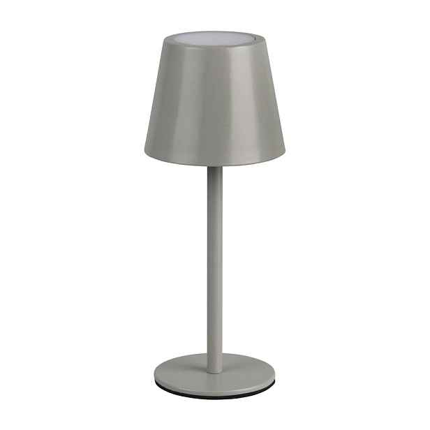 Šedá LED stolní lampa s kovovým stínidlem (výška 21 cm) Diaz – Reality