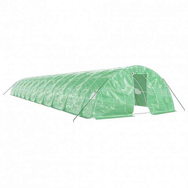 vidaXL Skleník s ocelovým rámem zelený 110 m² 22 x 5 x 2,3 m